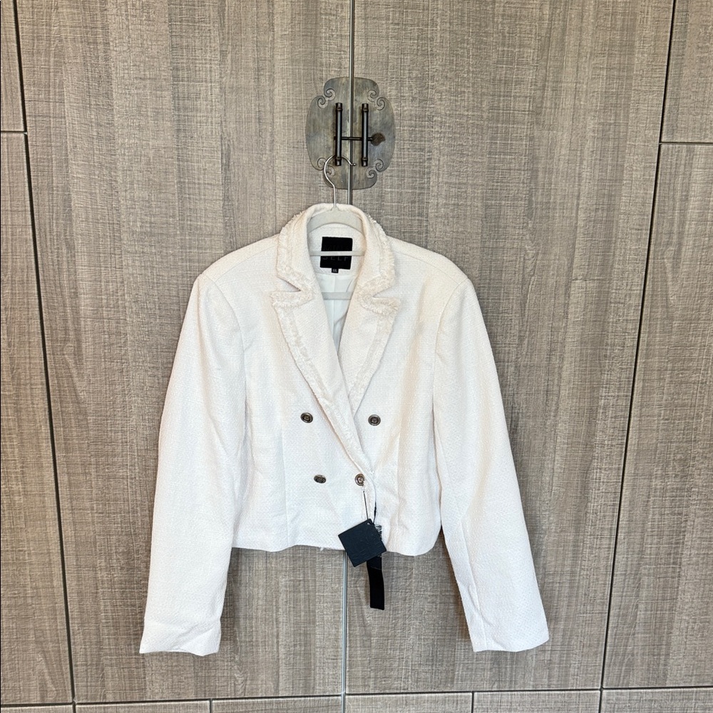 Mina Self‎ Tweed Open Front Blazer
